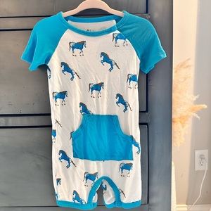 Kyte Baby short sleeve romper in Horse